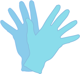 Cartoon blue disposable gloves